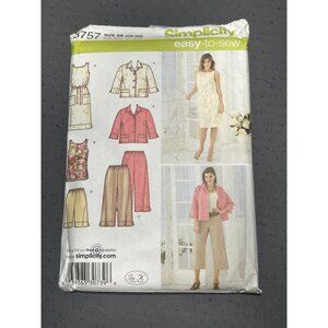 Simplicity Easy-To-Sew Womens Plus Size BB 20W-28W Dress Jacket Top & Pants